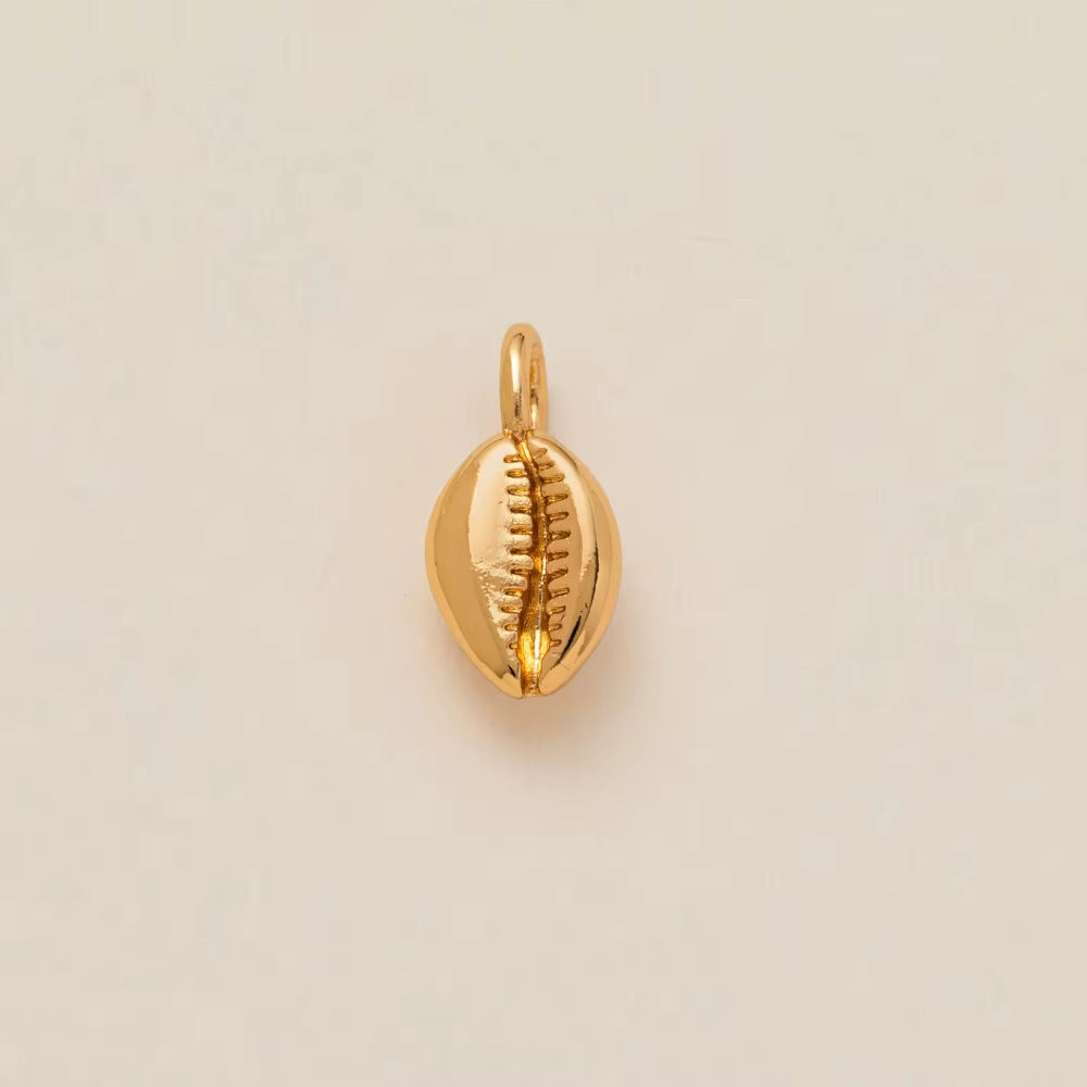 Minimalist Luxury Plated Brass Animal Shape Cubic Zirconia Charm Bar with Corn Chain