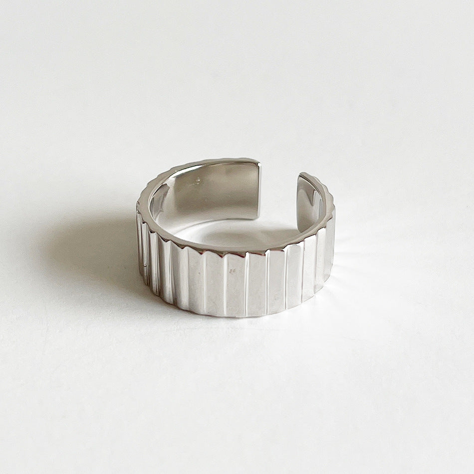 Anillo geométrico minimalista de plata de ley 925 para mujer