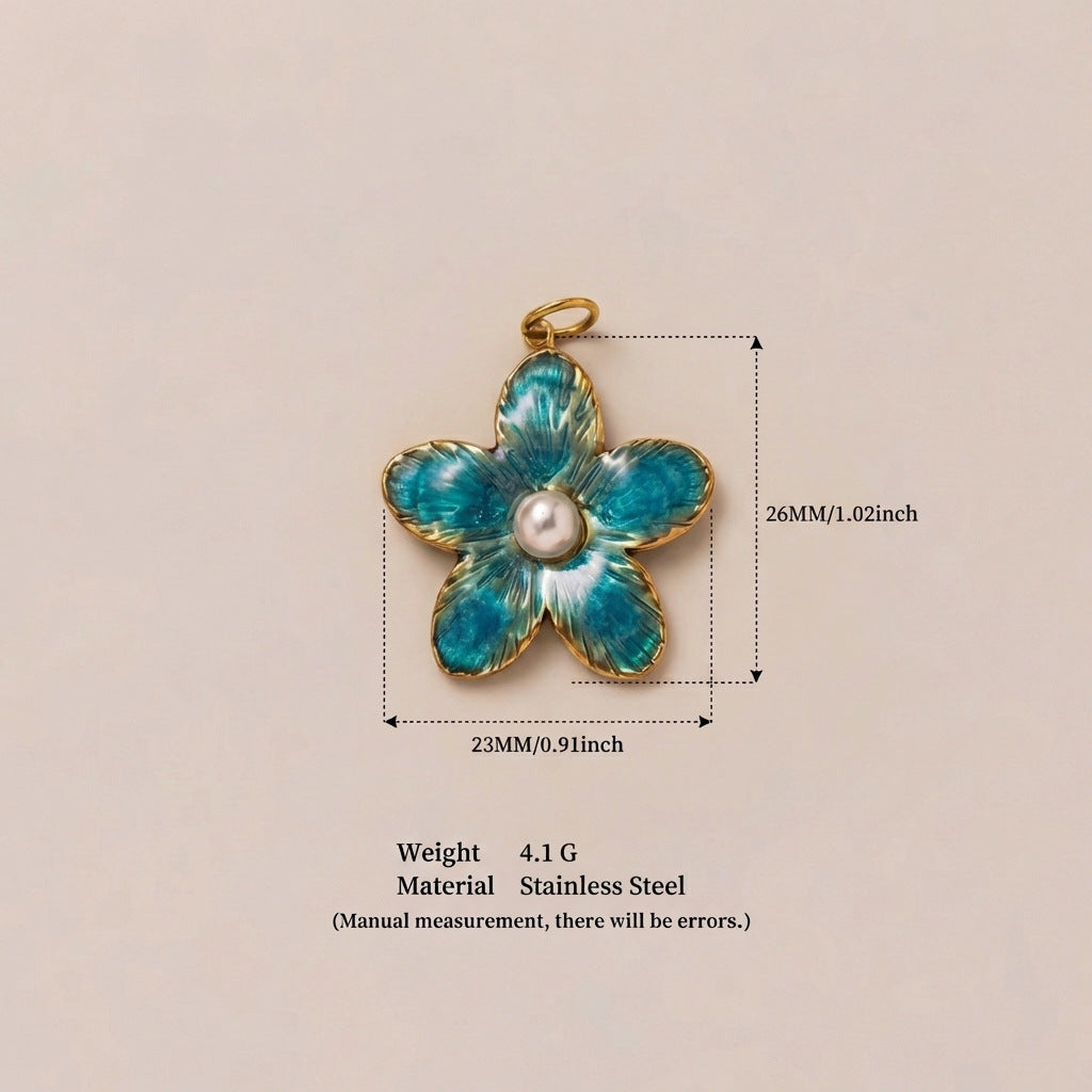Vintage 18K Gold Plated Stainless Steel Pendant Charm Bar for Women