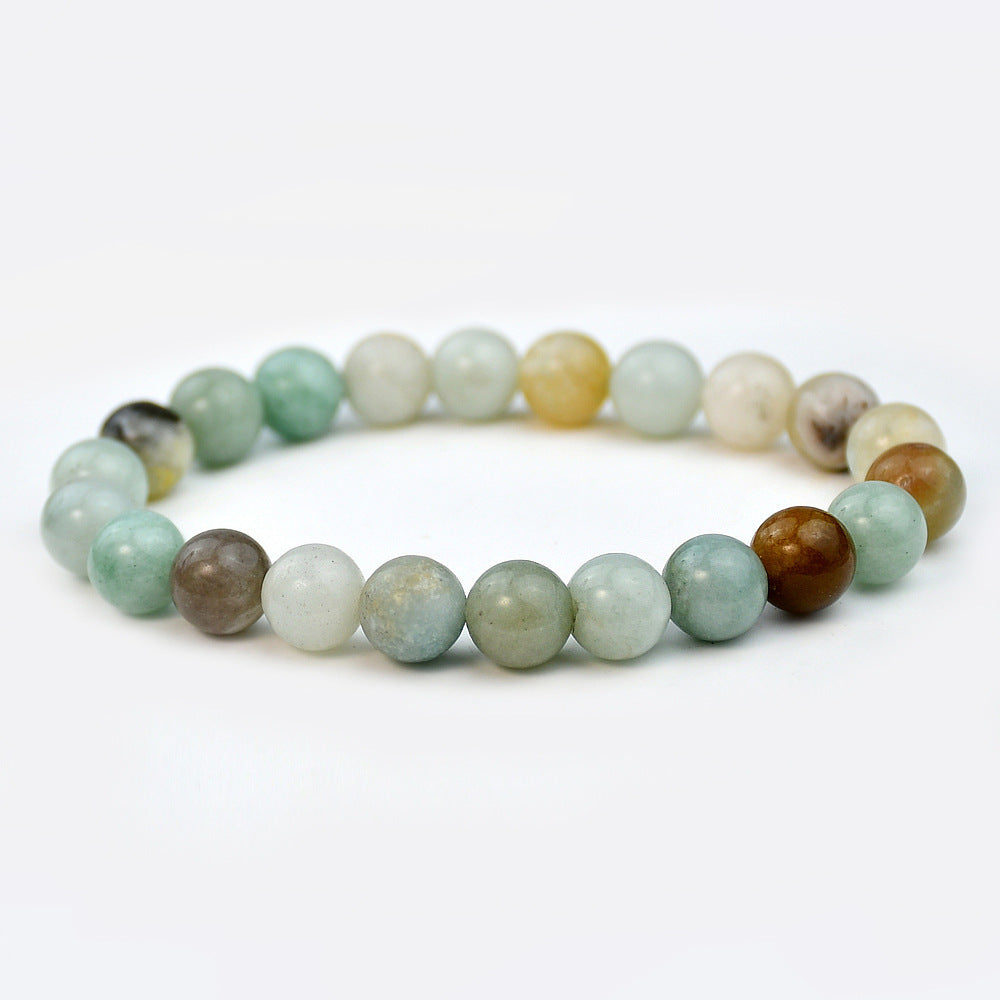 Minimalist Geometric Natural Agate Tourmaline Pink Crystal Beaded Bracelet Unisex Handmade Jewelry