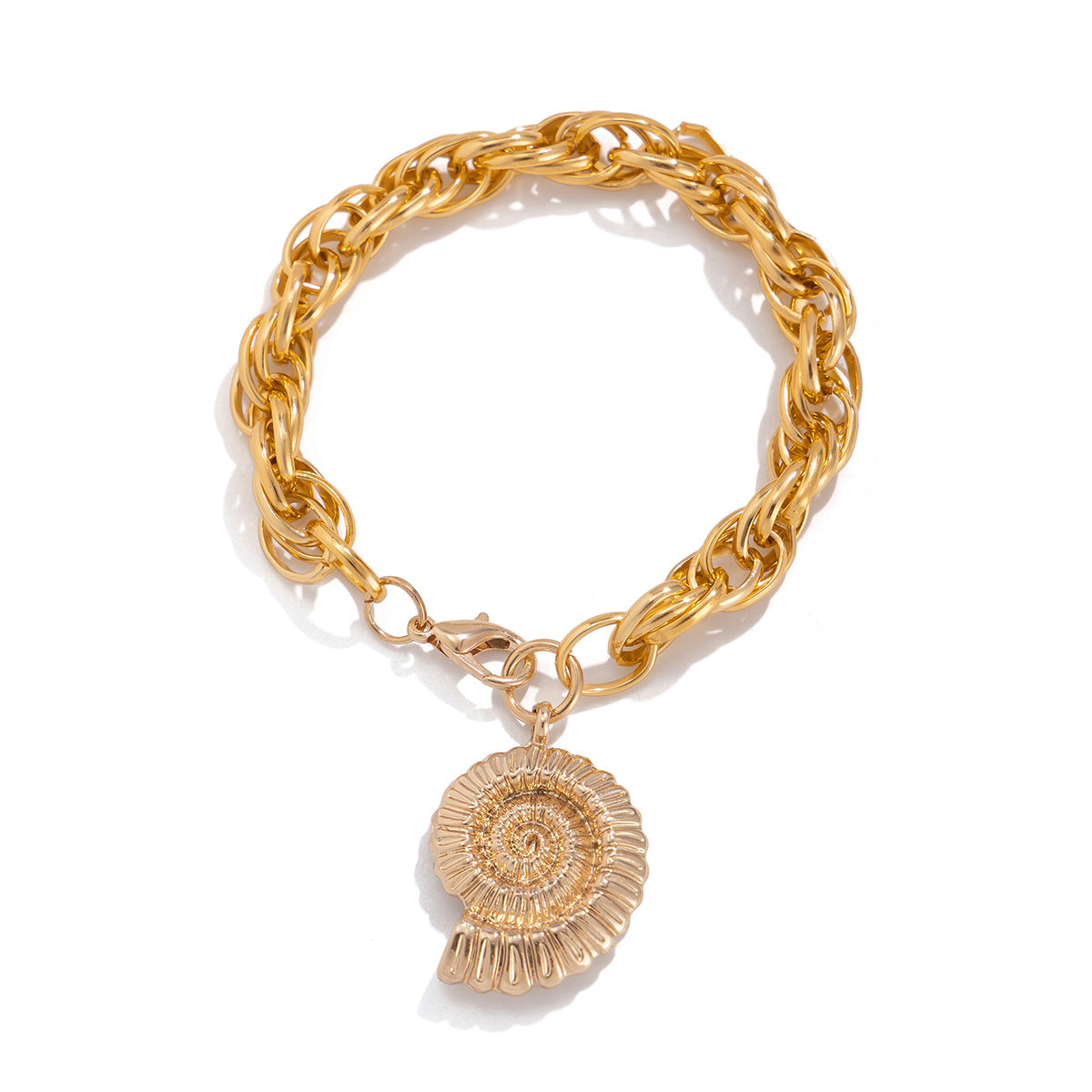 Vacation Style Seashell Tassel Bracelet for Women Alloy Geometric and Animal Shape Electroplated Beach Jewelry