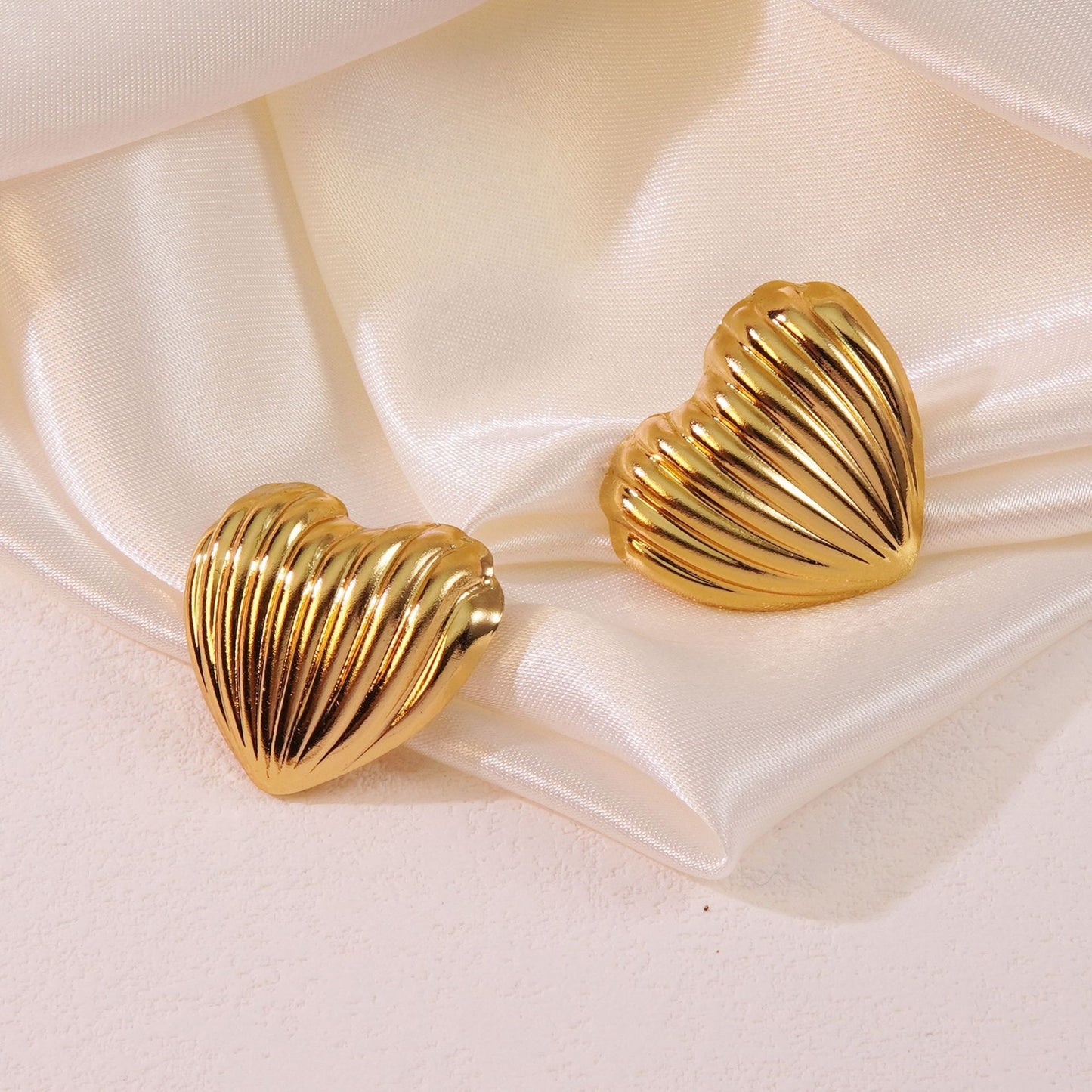 Cute Sweet Heart Shaped Stainless Steel Earrings for Women