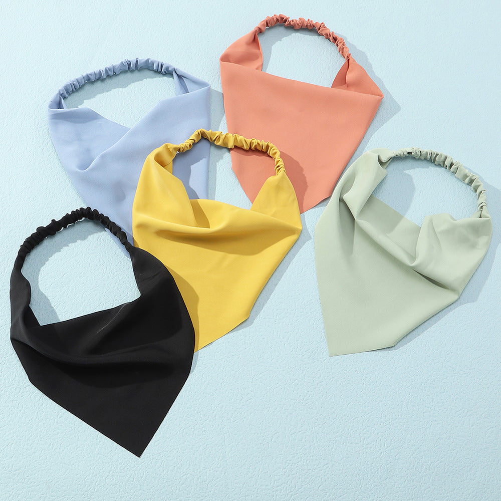 Natural Style Children's Elastic Hair Band in Solid Color Polyester for Beach Sun Protection