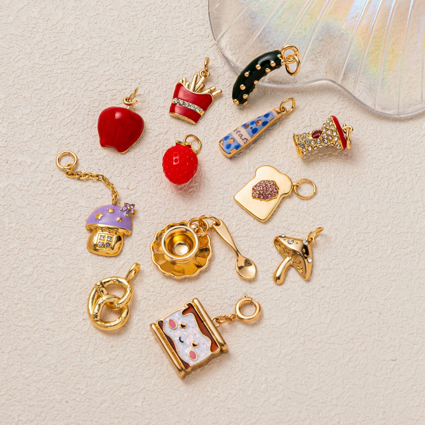 Fashion PVD Plated Brass Food Theme DIY Charm Bar Pendant