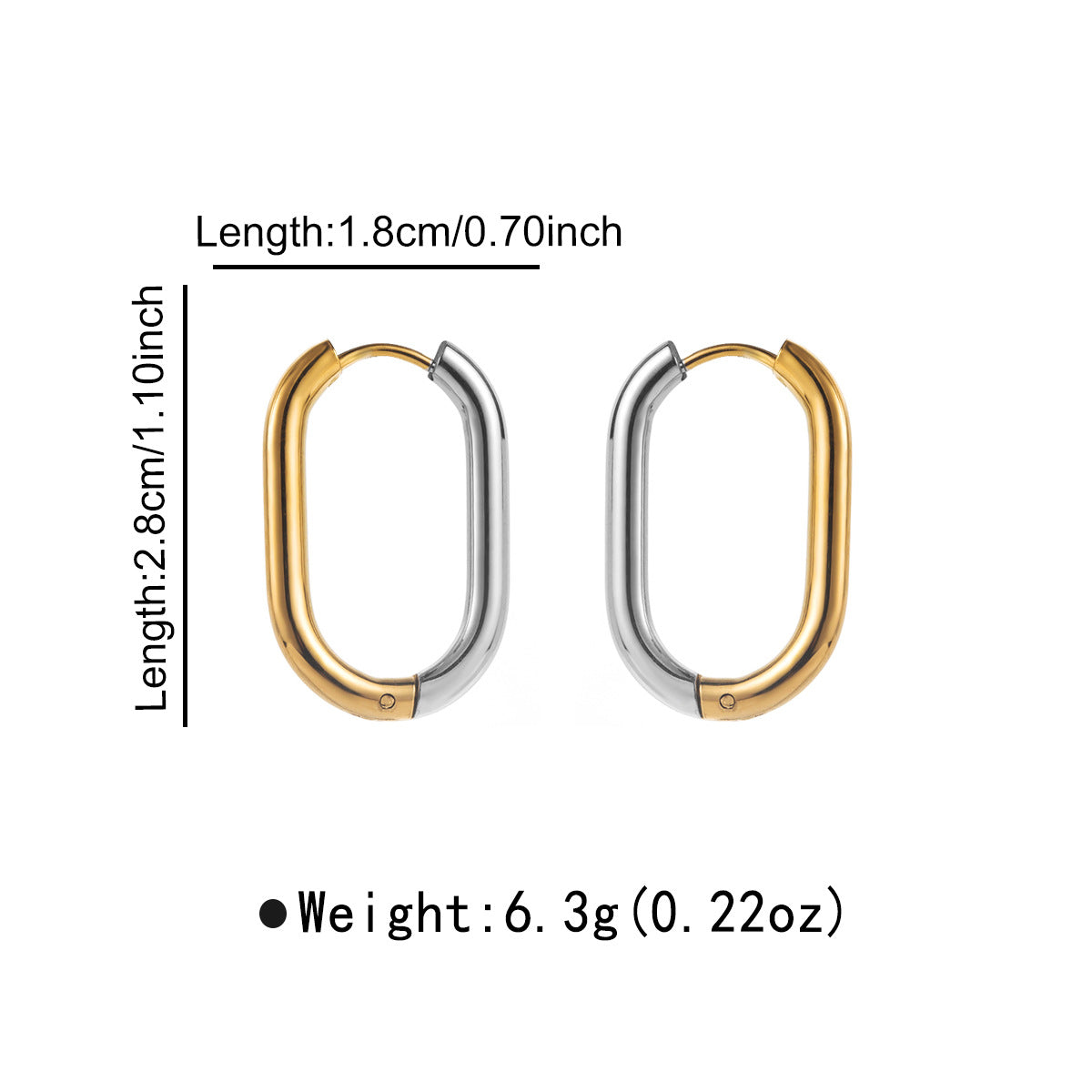 Orecchini geometrici minimalisti in acciaio inossidabile da donna con placcatura in oro e argento a forma di cuore e stella