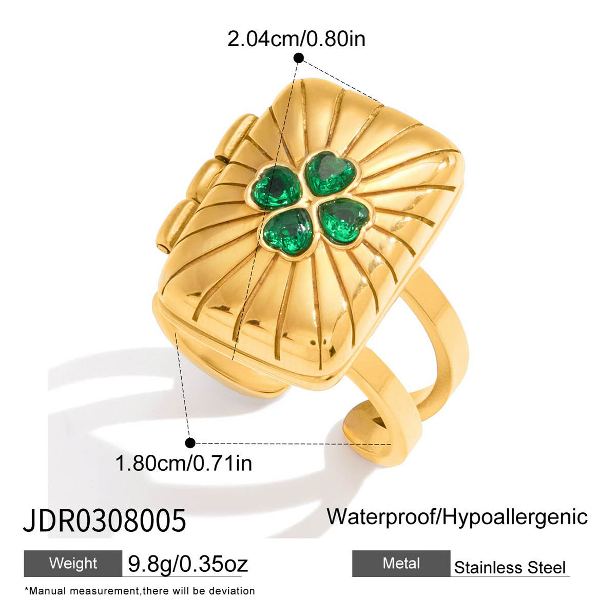 Minimalist Heart Stainless Steel PVD Plated Necklace and Ring Set for Women