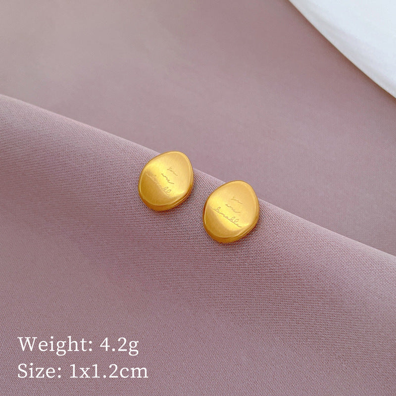 Minimalist Geometric Titanium Steel Ear Studs with Electroplated Finish for Women, Cosmic and Natural Inspired Design