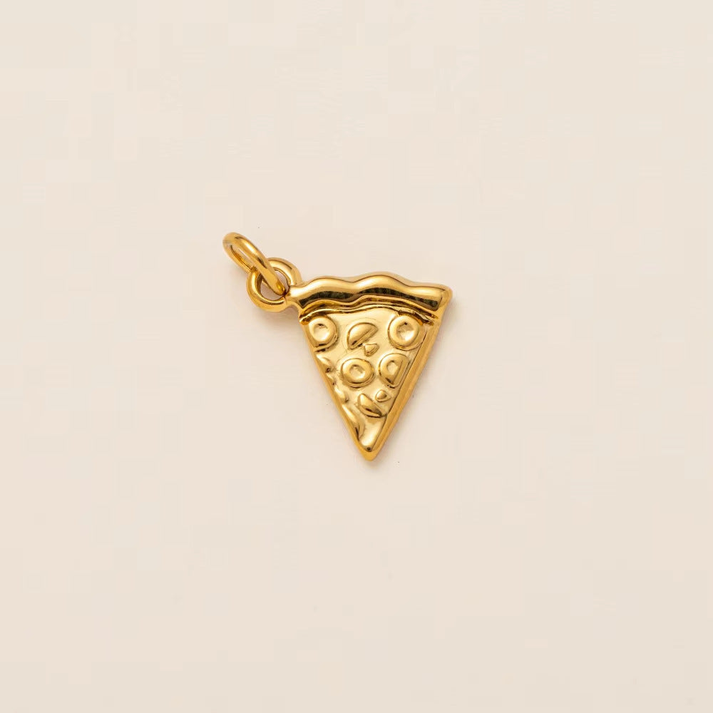 Vintage 18K Gold Plated Stainless Steel Geometric Floral Charm Bar