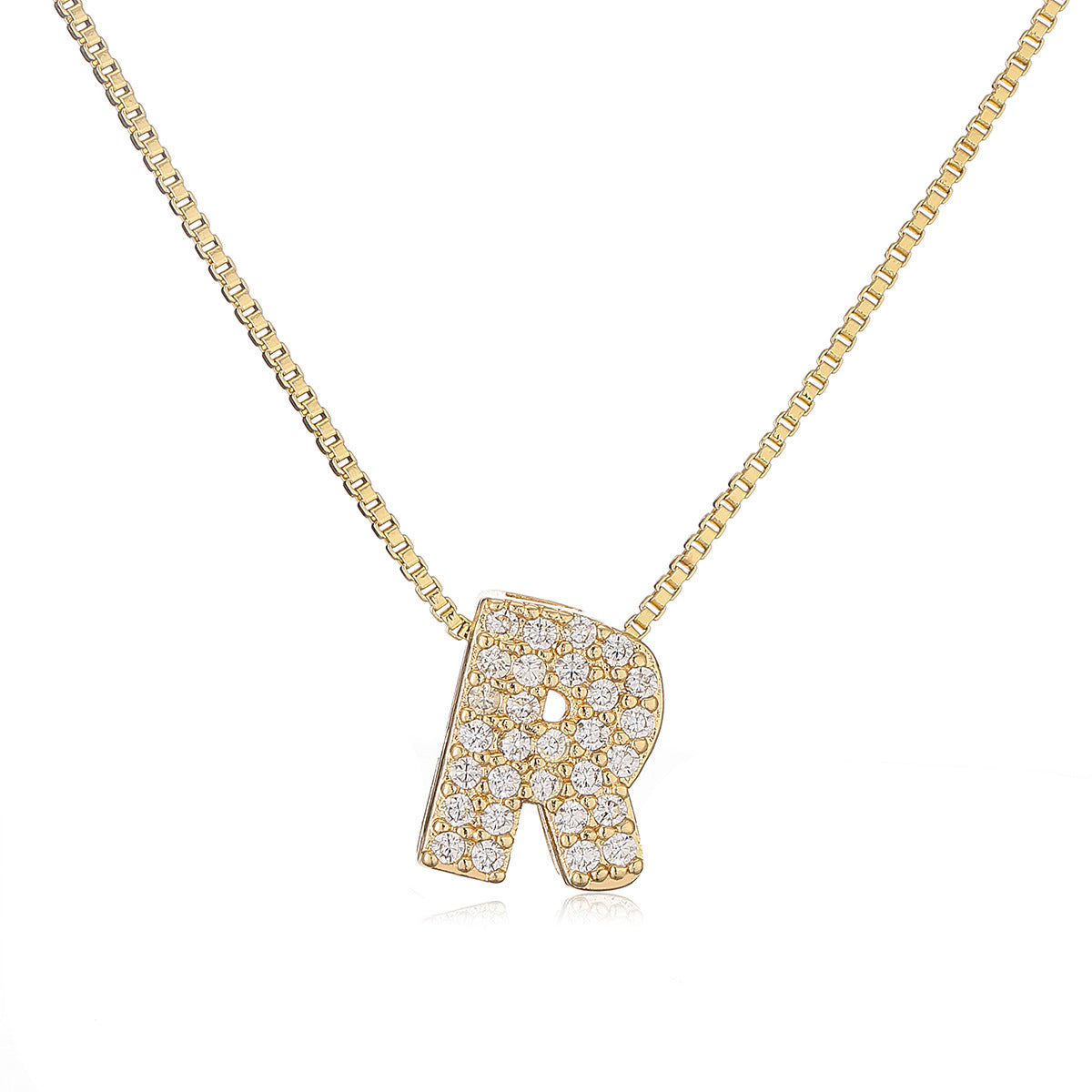 Collar con colgante de cobre minimalista con forma de letra para mujer con baño de oro de 18 quilates, delicada cadena para la clavícula