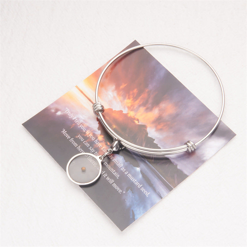 Minimalist Geometric Stainless Steel Necklace with Titanium Steel Pendant on O-Chain for Women