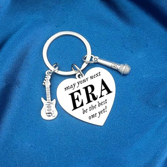 Minimalist Heart Shape Stainless Steel Keychain with Printed Pattern