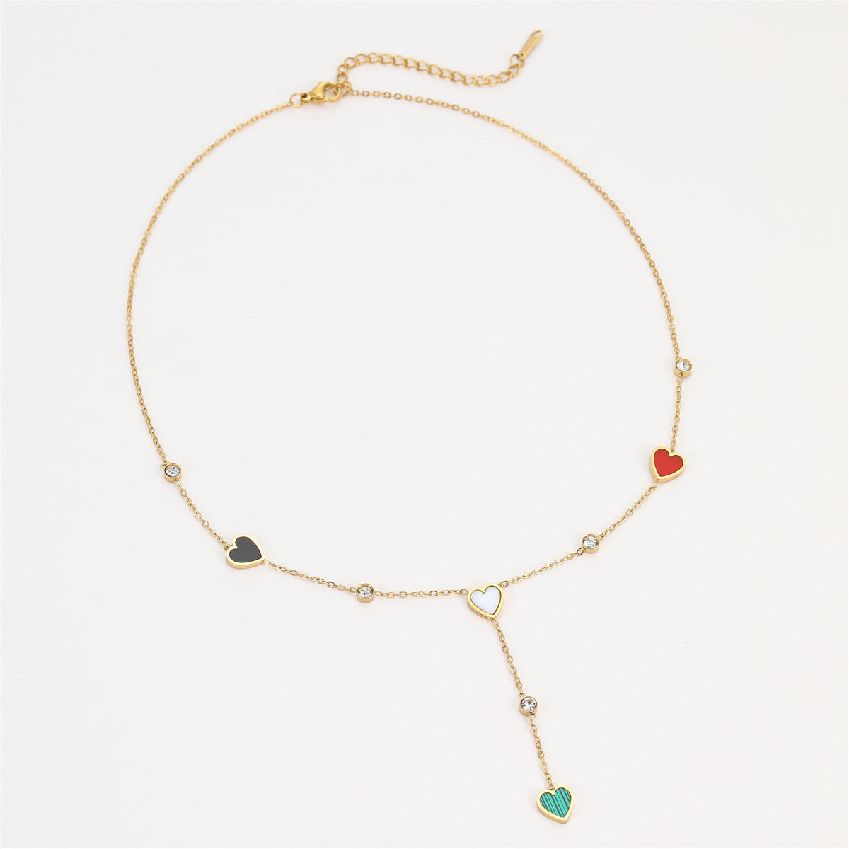 Minimalist Heart-Shaped Stainless Steel Pendant Necklace with Gold Plating for Women
