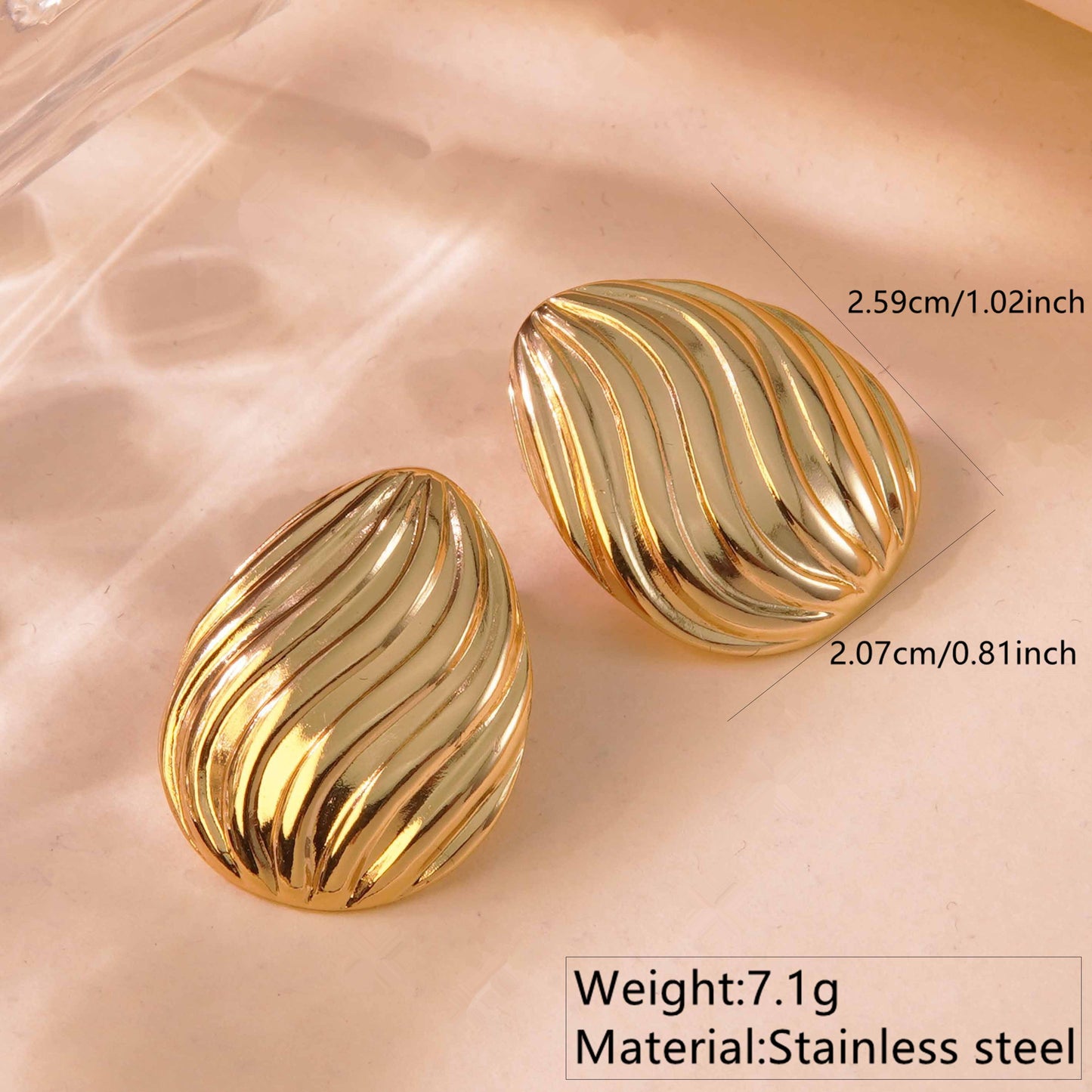 Elegant Gold Plated Stainless Steel Leaf Earrings for Women