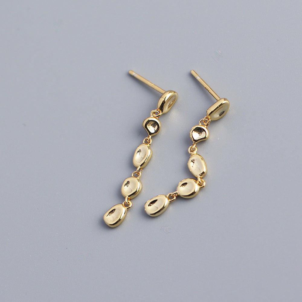 Pendientes colgantes geométricos de plata de ley S925 para mujer, estilo minimalista de moda, joyas chapadas, YHE0294