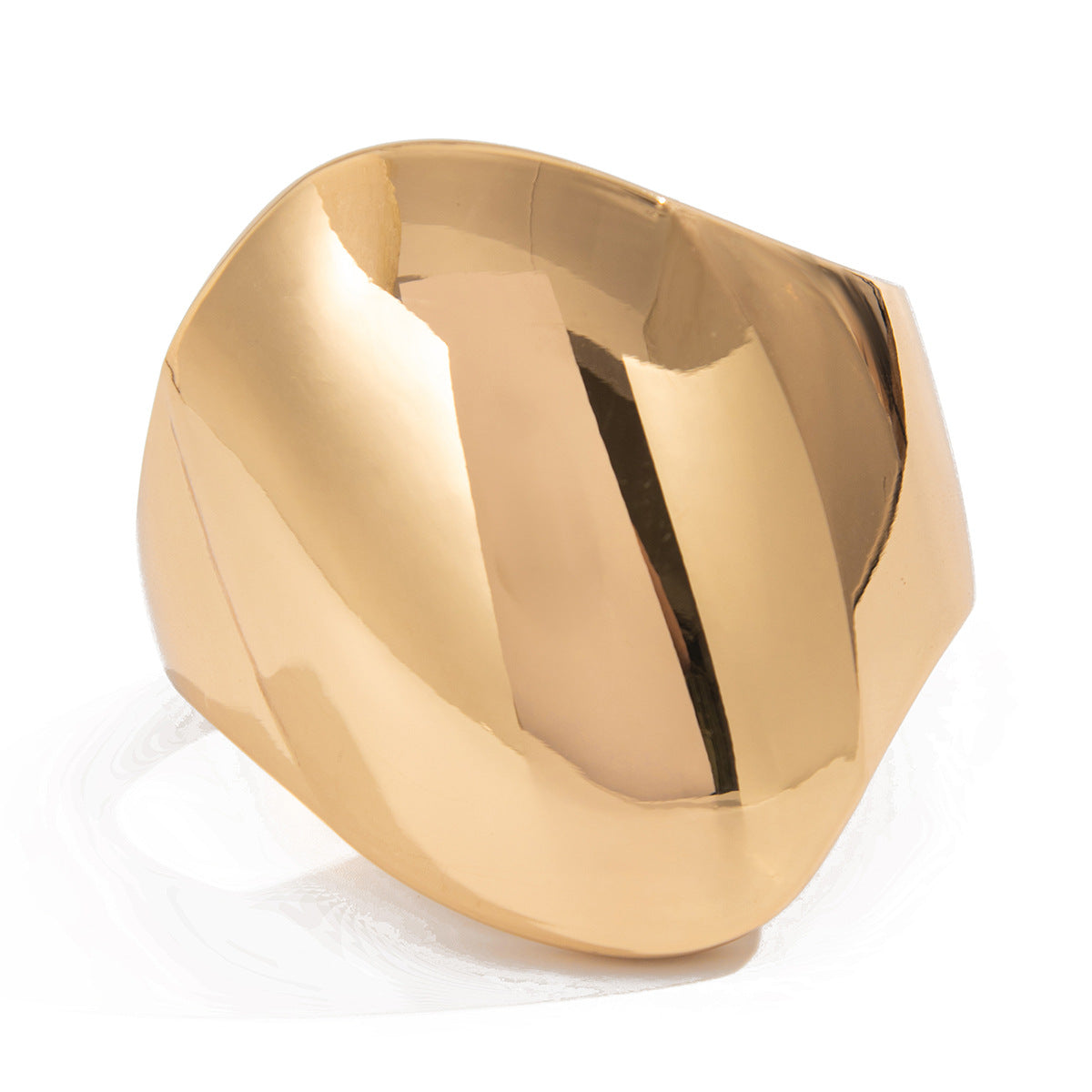 Pulsera de puño abierto geométrica exagerada de aleación con acabado chapado para moda urbana