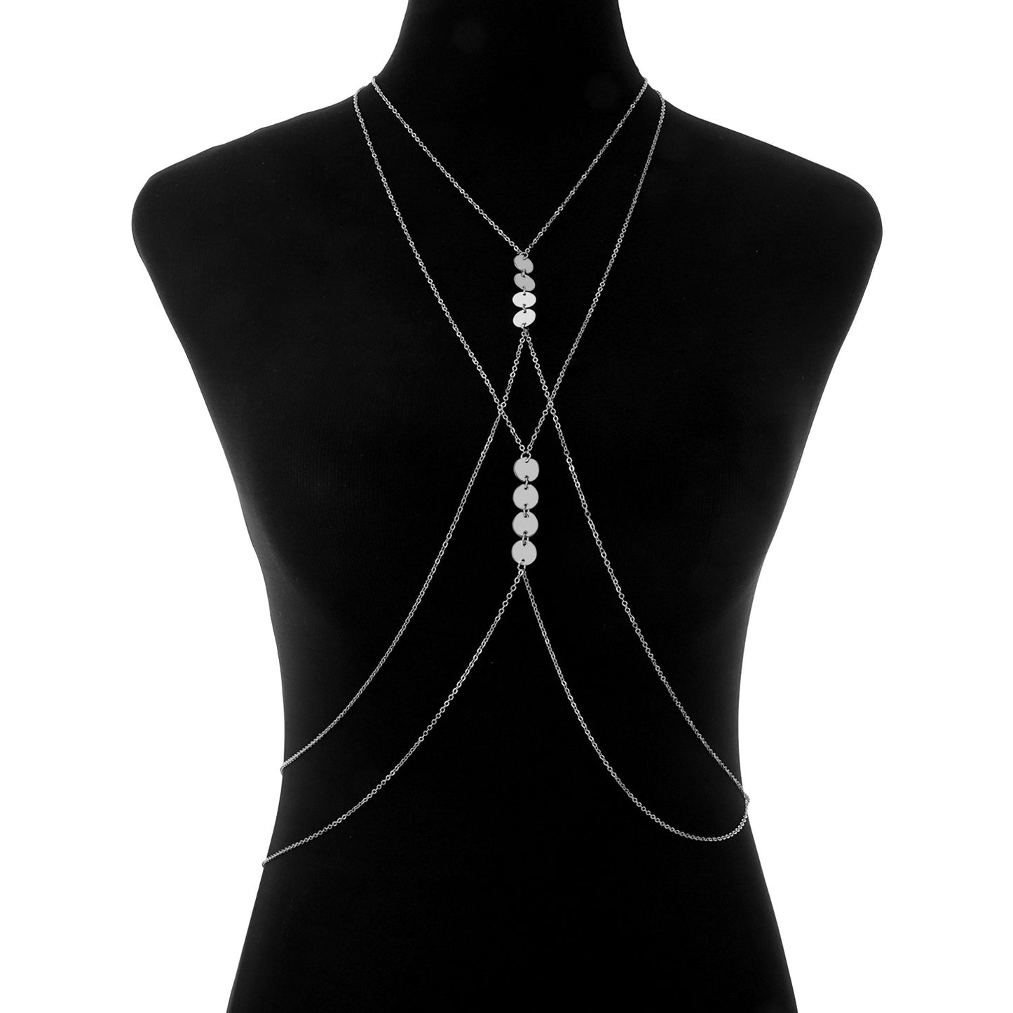 Minimalist Geometric Alloy Pendant Body Chain for Women