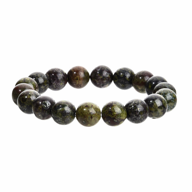 Elegant 10mm Round Agate Wood Crystal Beaded Bracelet Unisex Geometric Handmade Jewelry