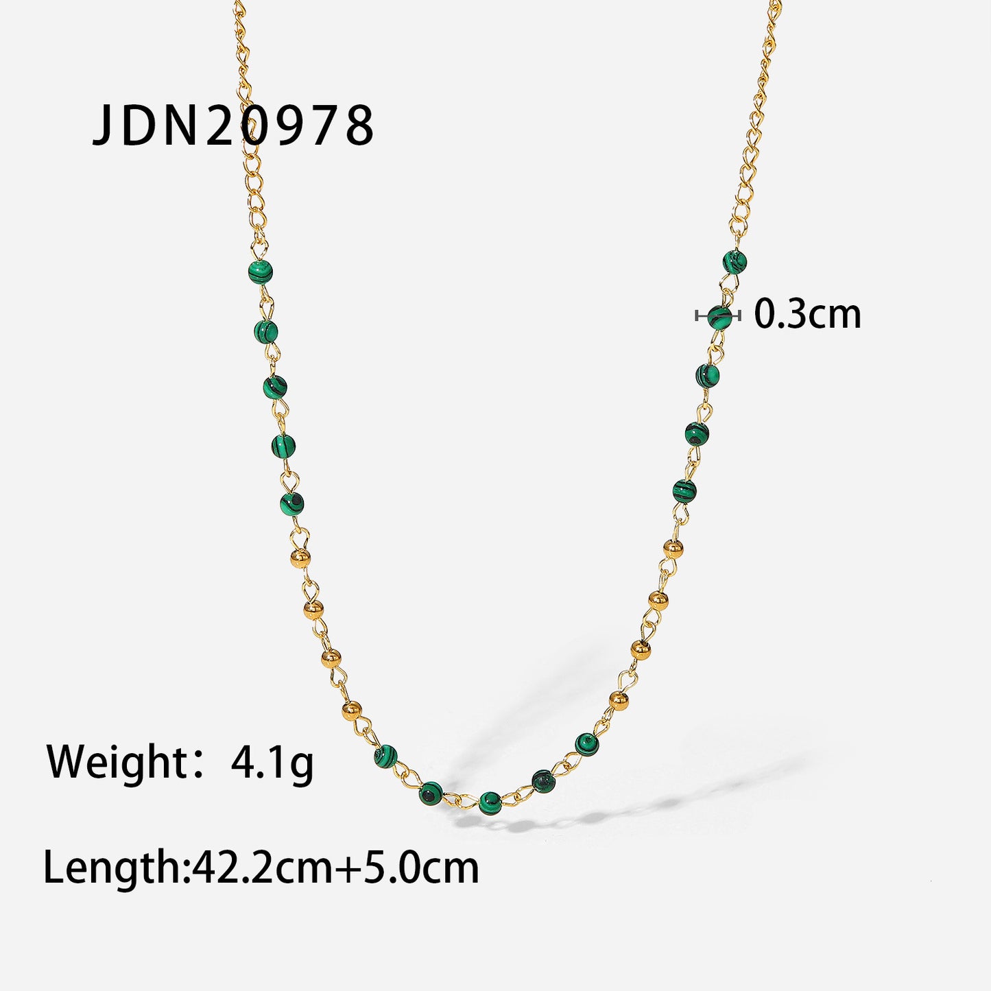 Collar multicapa de moda con cuentas turquesas de acero inoxidable chapado en oro de 18 quilates con diseño geométrico para mujer