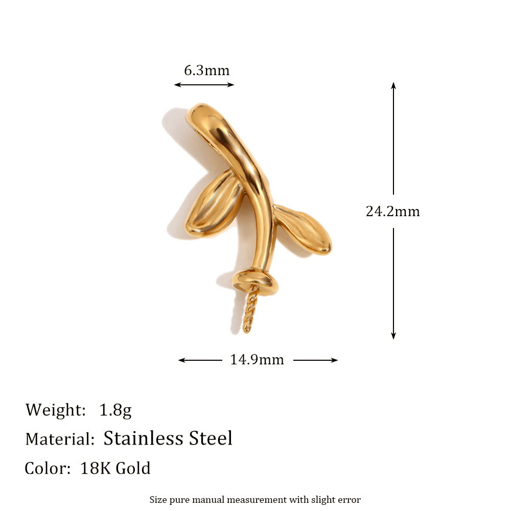 Colgante de Oso Geométrico Minimalista de Acero Inoxidable con Baño de Oro de 18K para Fabricación de Joyas DIY