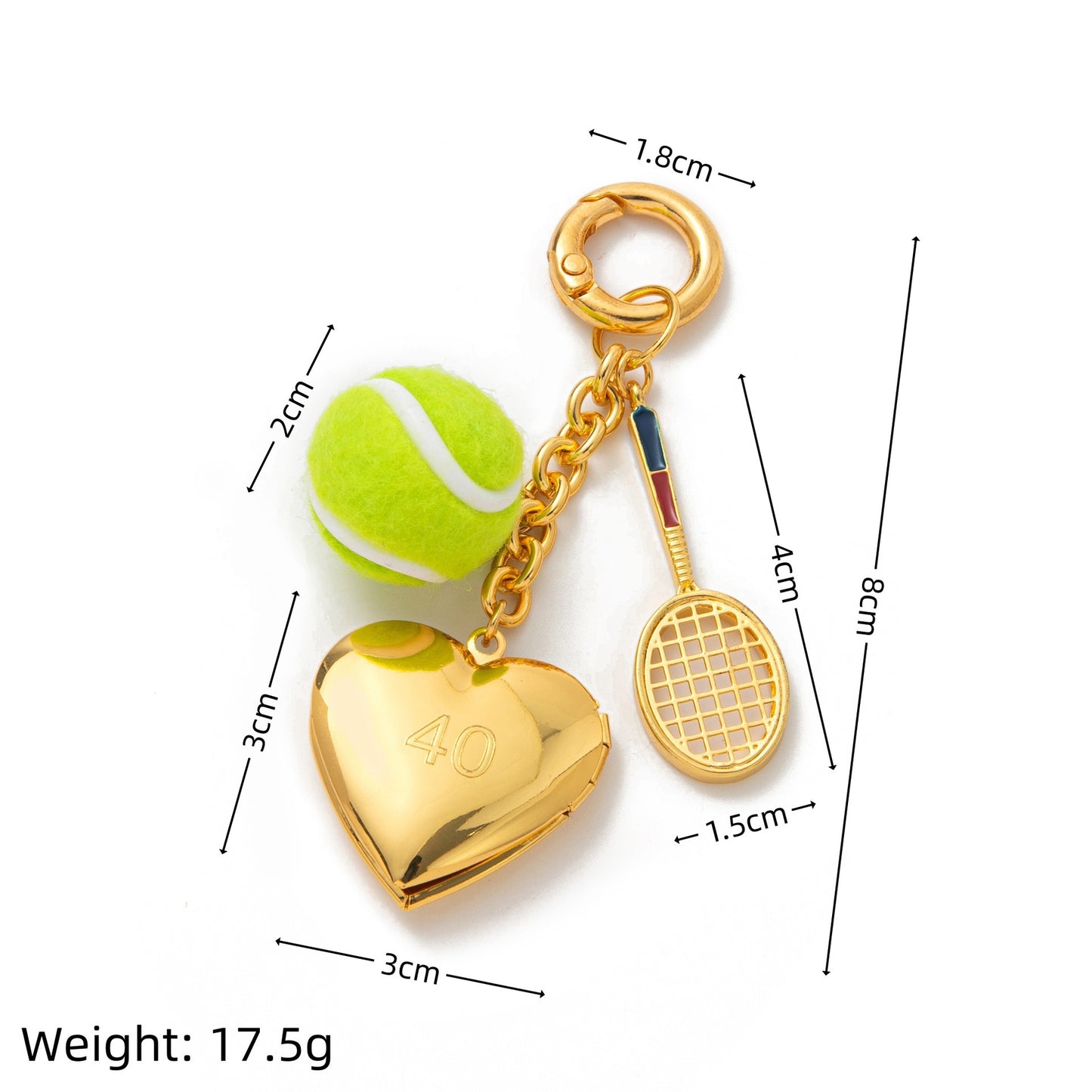 Minimalist Plated Alloy Heart Teardrop Charm Bar Bag Pendant Keychain