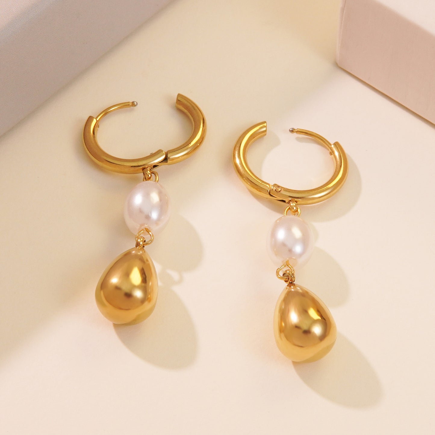 Fashion Teardrop Titanium Steel Plated Earrings for Women