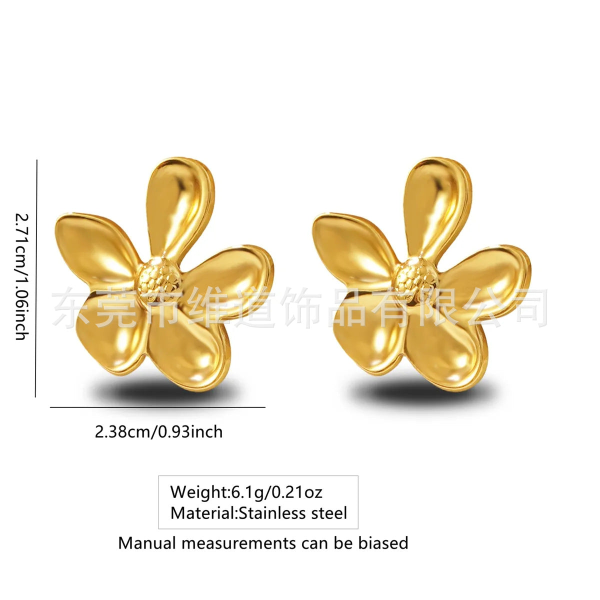 Sweet Floral Heart Teardrop Stainless Steel Earrings