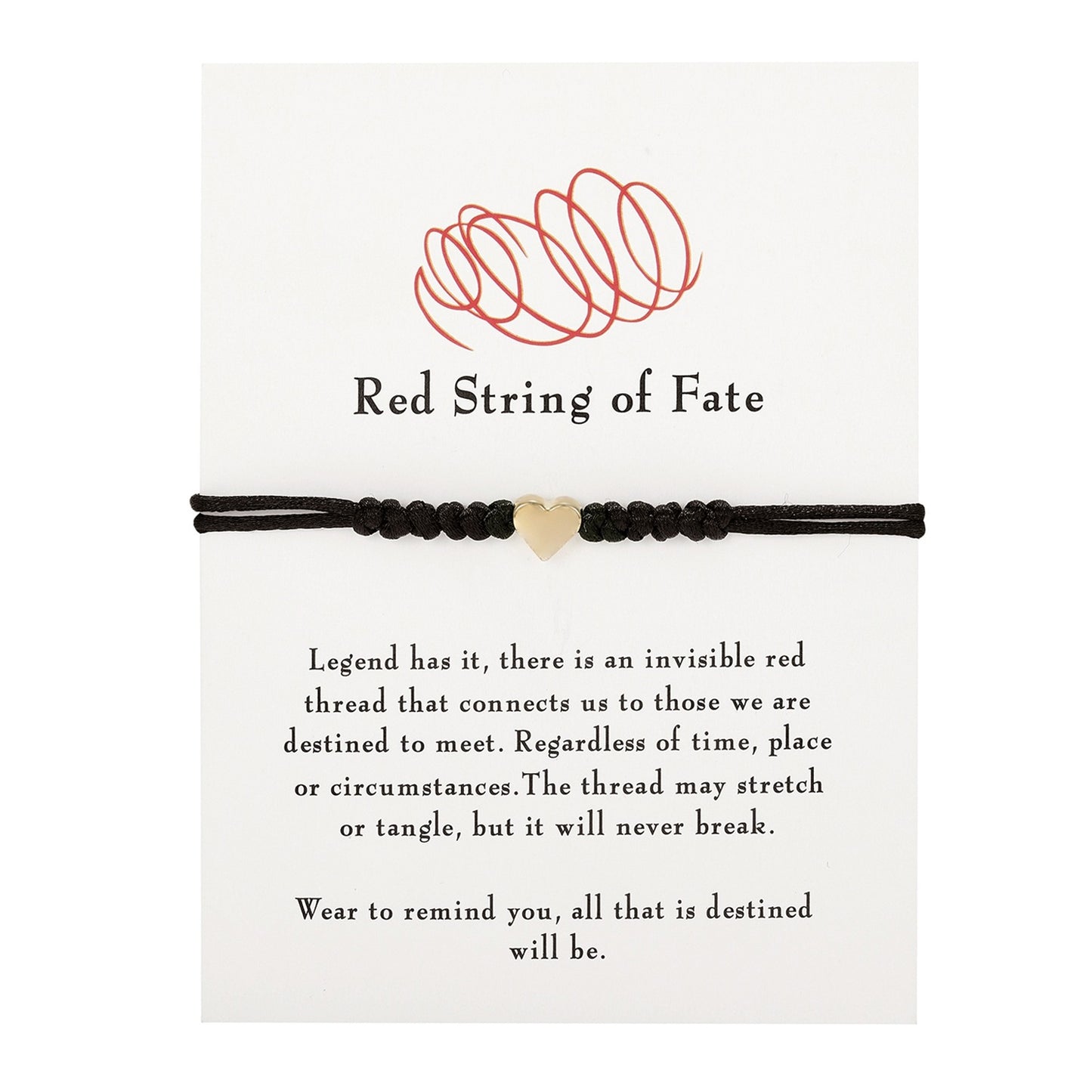 Sweet Braided Adjustable Black Cord Bracelet Unisex Friendship Lucky Charm