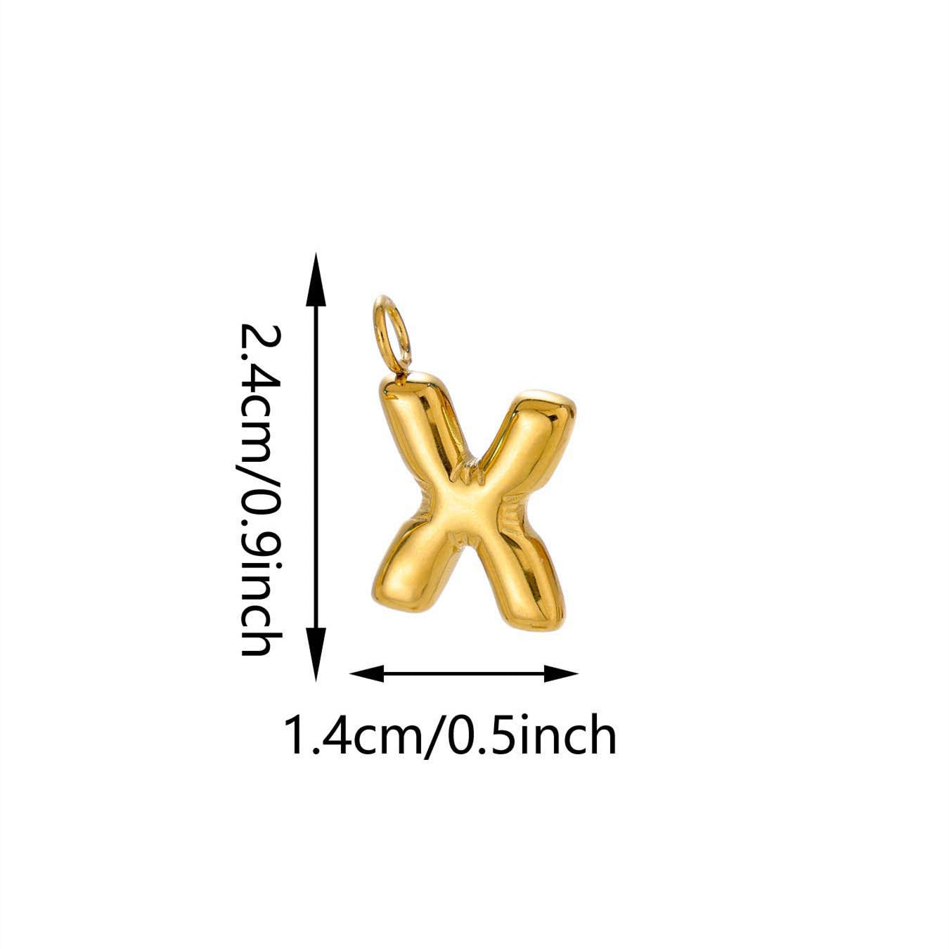 Elegant Plated Stainless Steel Letter Bag Charm