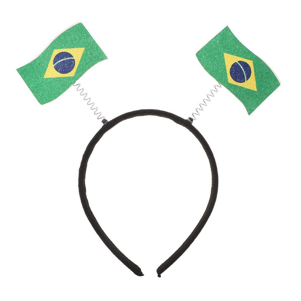 Fascia per capelli con bandiera nazionale in plastica dal design moderno e minimalista, per tifosi, feste e decorazioni, unisex