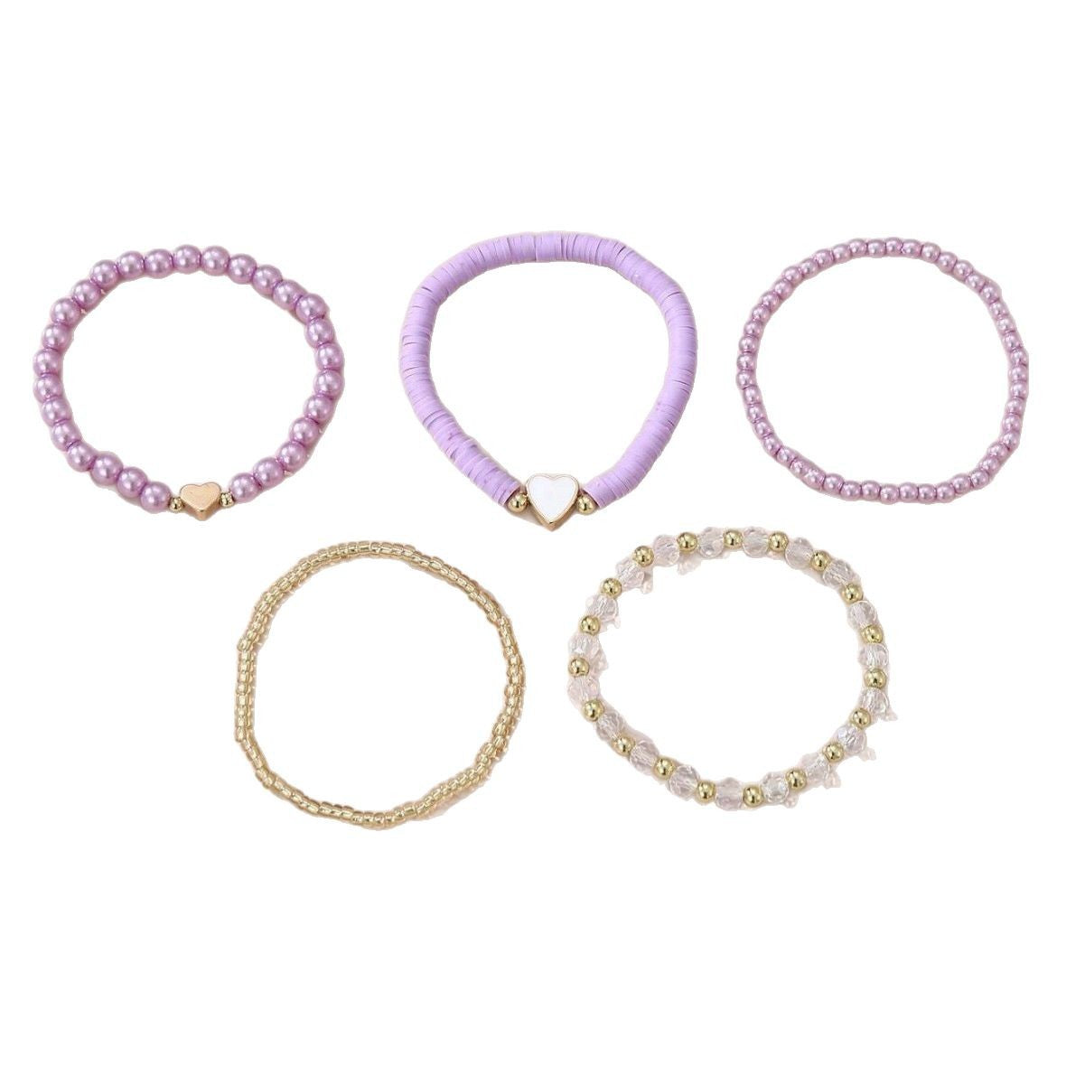 Set di braccialetti bohémien con perline per bambini - Braccialetti dell'amicizia regolabili e colorati con perline di rame e design a forma di cuore
