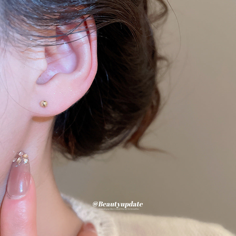 Juego de pendientes minimalistas de circonita floral para mujer con postes de acero inoxidable y base de cobre