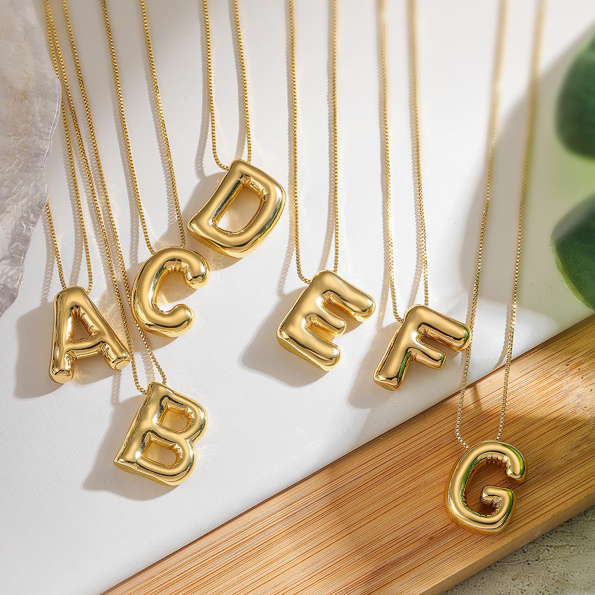 Minimalist Irregular Geometric Letter Balloon Pendant Necklace for Women