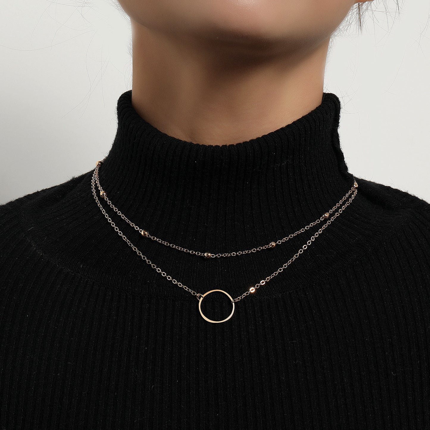 Minimalist Geometric Alloy Cross Chain Necklace for Women