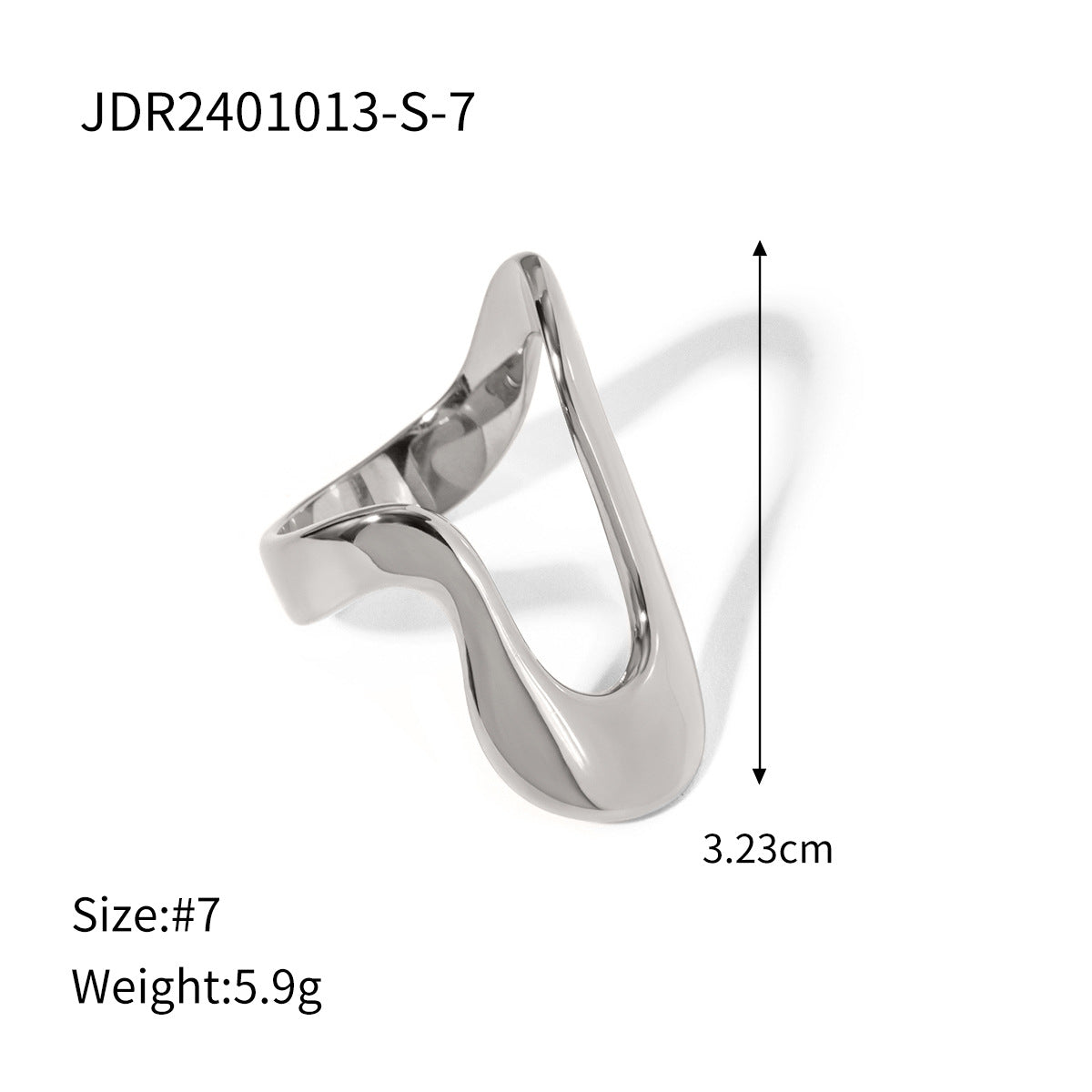 Minimalist Geometric Stainless Steel Bracelet Ring and Earrings Set with Polished Finish