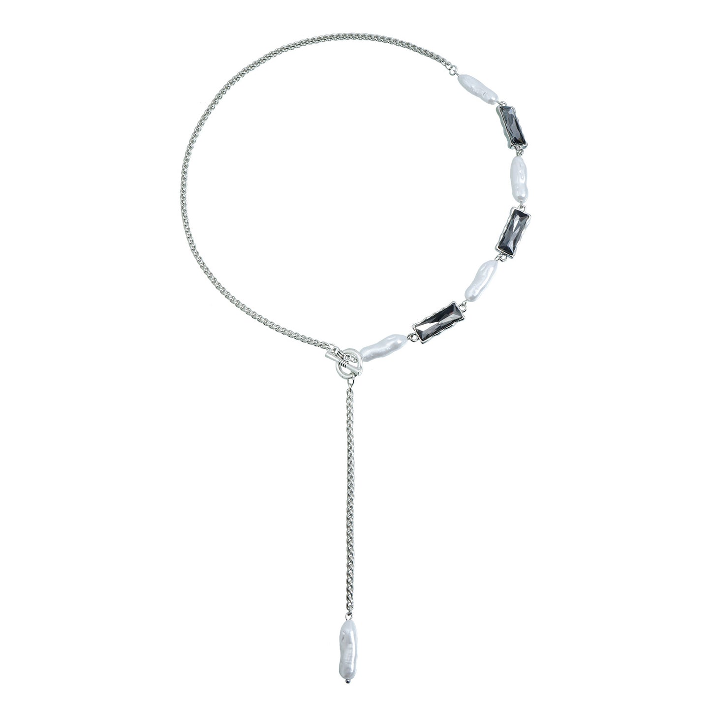 Casual Geometric Heart Alloy Rhinestone and Pearl Plated Necklace