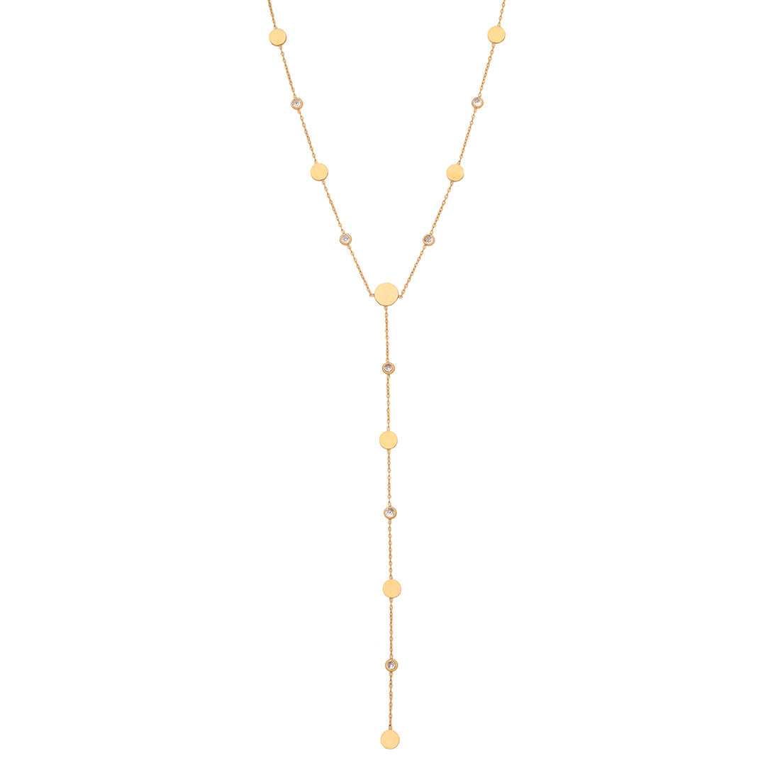 Fashionable Heart-Shaped Geometric Stainless Steel Plated Y-Necklace for Women
