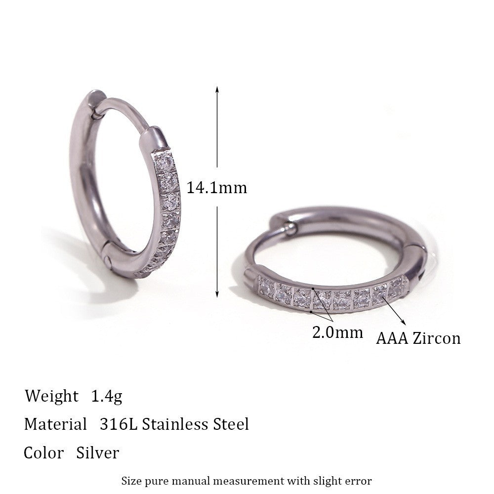 Minimalist Geometric Stainless Steel Ear Cuffs and Hoop Earrings with 18K Gold Plating for Women