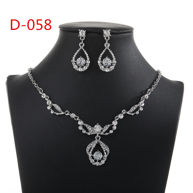 Minimalist Heart Teardrop Bell Pendant Necklace and Earrings Set in Alloy with Plated Finish for Women