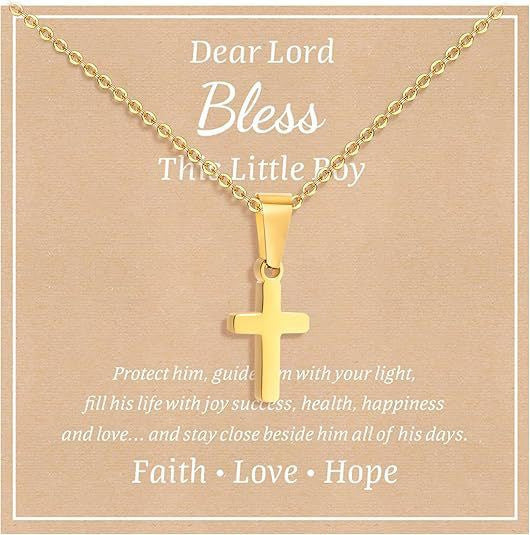 Elegant Business Geometric Cross Pendant Stainless Steel PVD Cable Chain Necklace Unisex