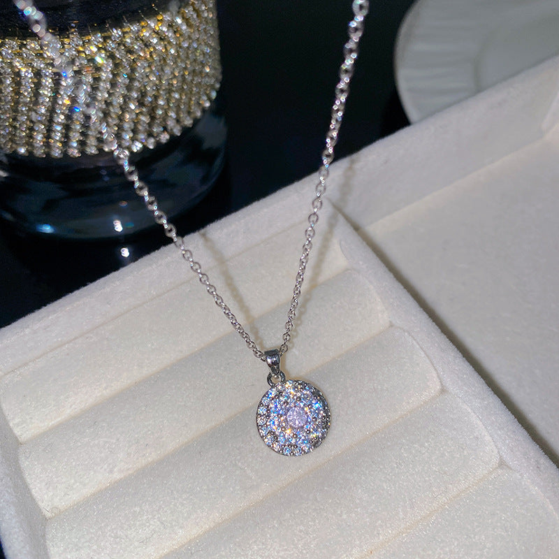 Sweet Butterfly Micro-Set Cubic Zirconia Brass Pendant Gold Plated Titanium Steel Necklace Cable Chain