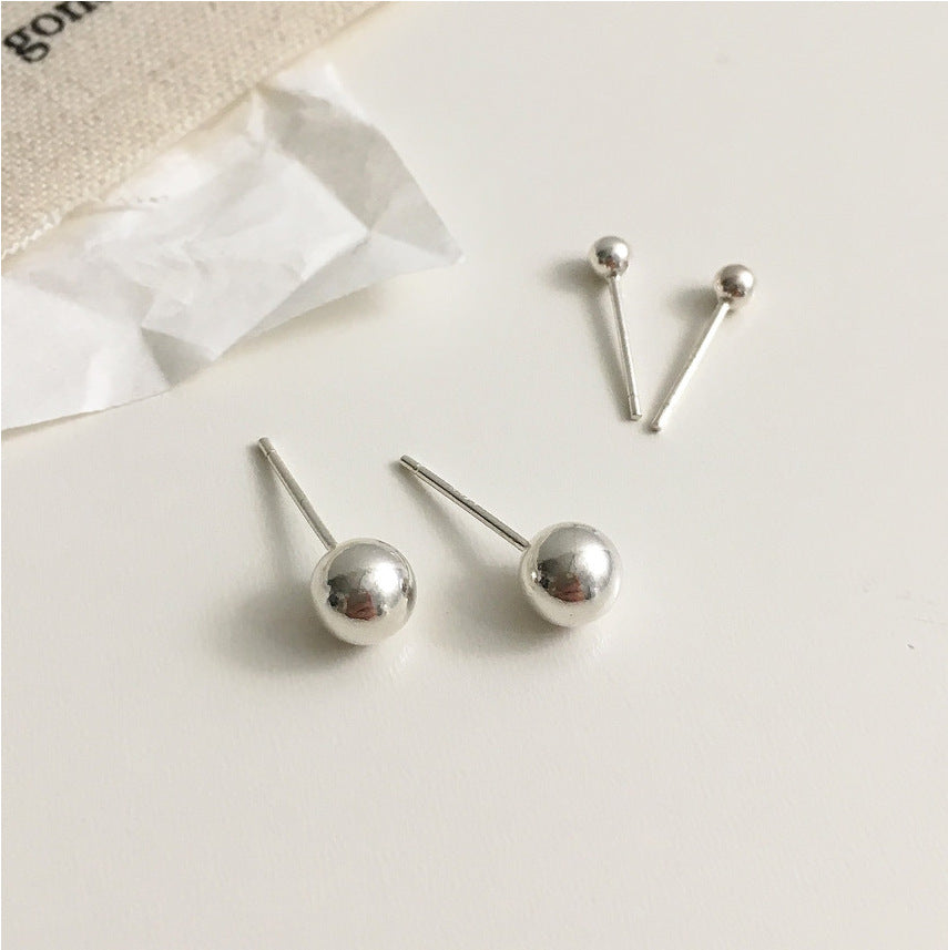Pendientes Redondos Geométricos Chapados en Plata de Ley 925 Antiguos