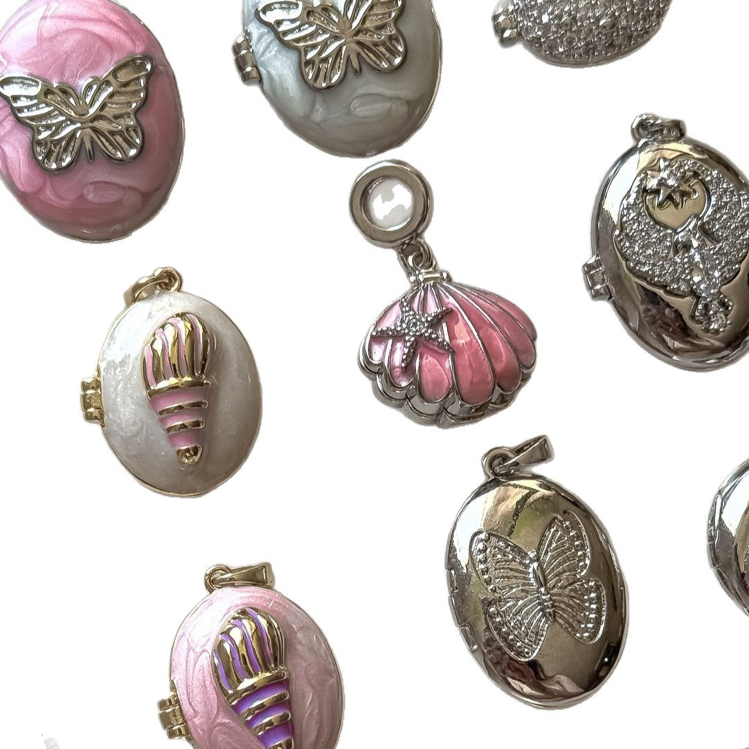 Ciondolo a cuore in ottone placcato oro 18K vintage con barretta pendente a olio gocciolante