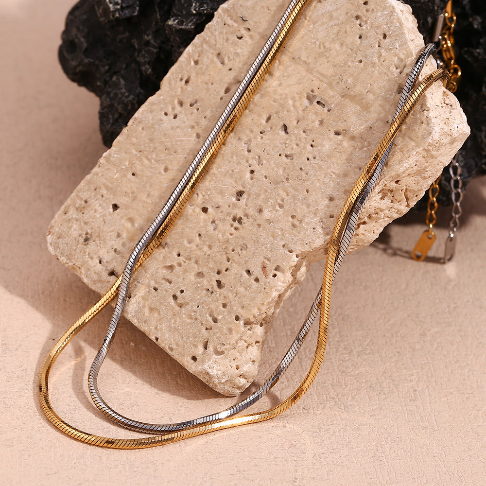 Collana pendente esagonale geometrica minimalista in acciaio inossidabile con placcatura in oro 18 carati da donna