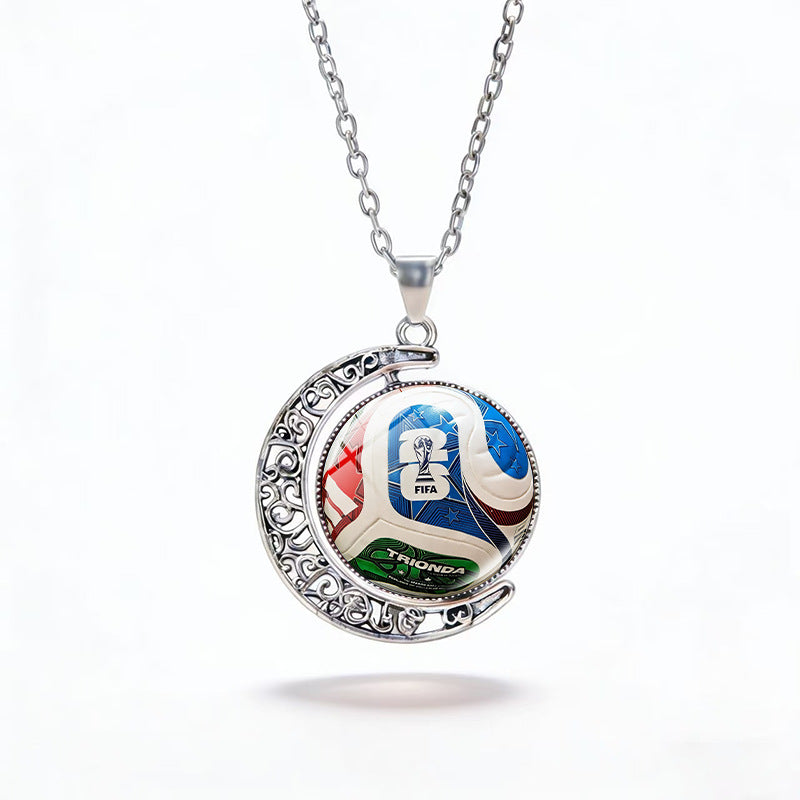 Casual Unisex Alloy Plated Moon Geometric Pendant Crystal Necklace