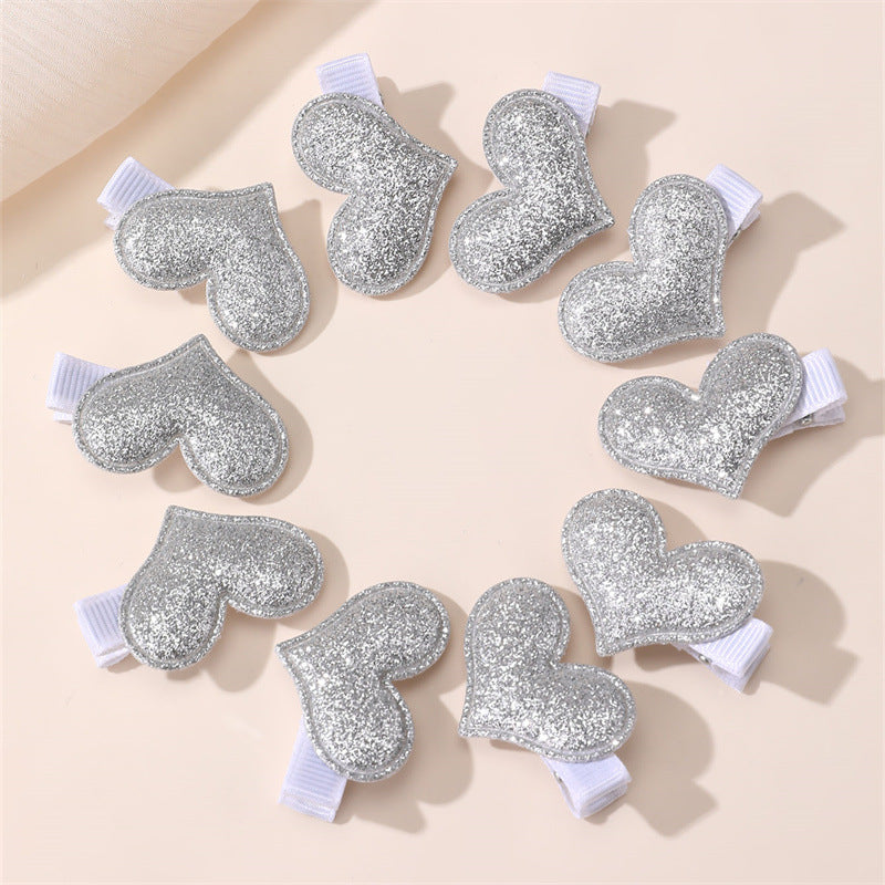 Natural Style Bow-Shaped Hair Clip Set for Girls with Polyester Material and Ruffled Mesh Detail