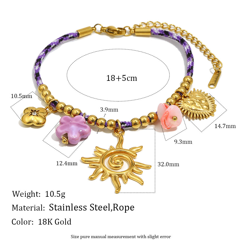Geometric Stainless Steel 18K Gold Plated Pendant Necklace for Women