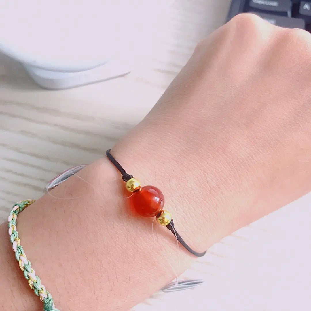 Collana Unisex Originale in Agata Rossa Geometrica con Cordino Regolabile