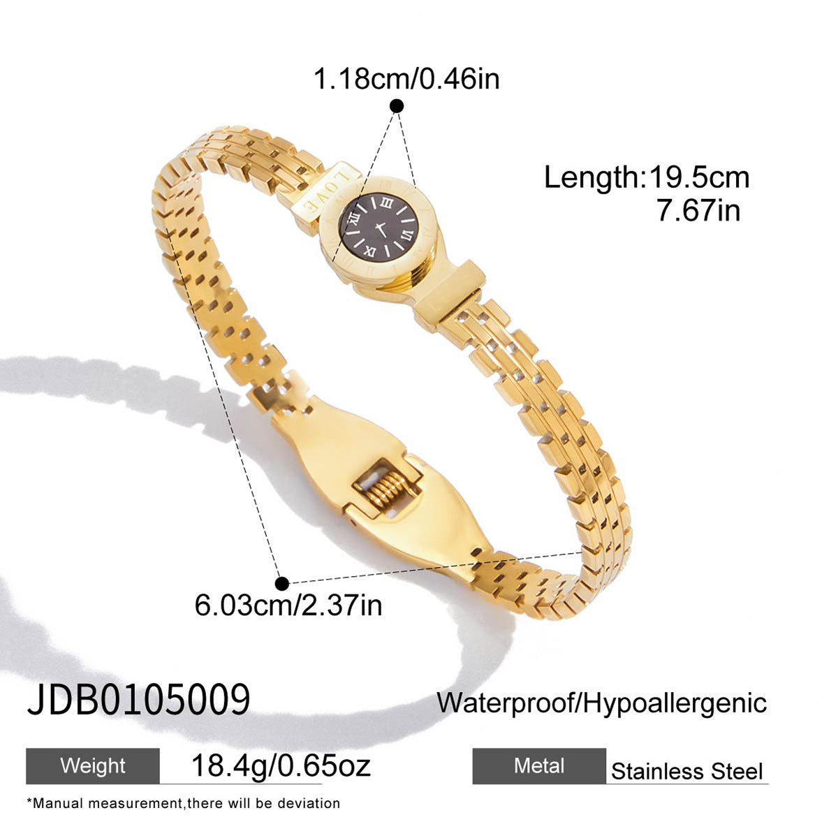 Bracciale per orologio minimalista in acciaio inossidabile da donna con finitura placcata Gioielli in acciaio al titanio