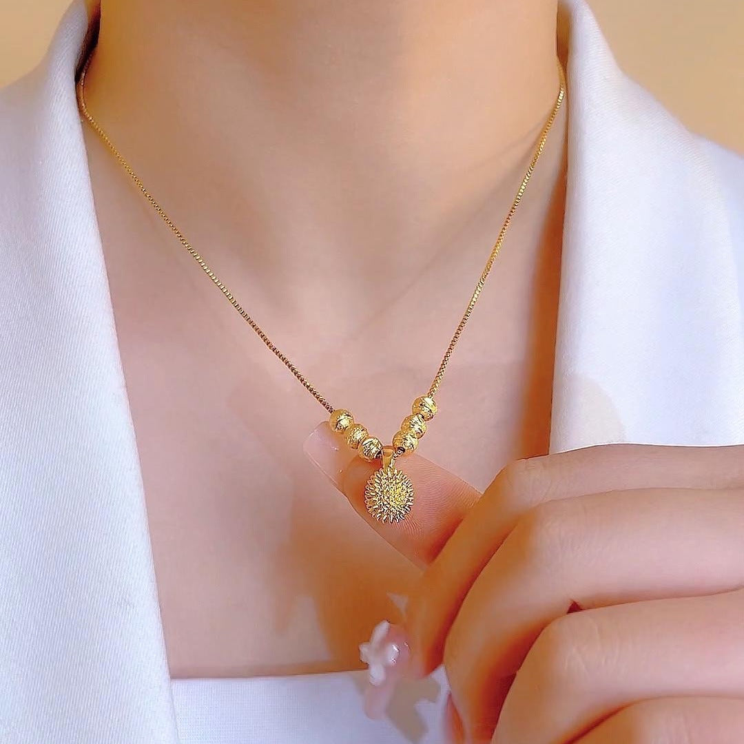 Original Design Irregular Pendant Necklace for Women in Titanium Steel with Plated Gold Finish