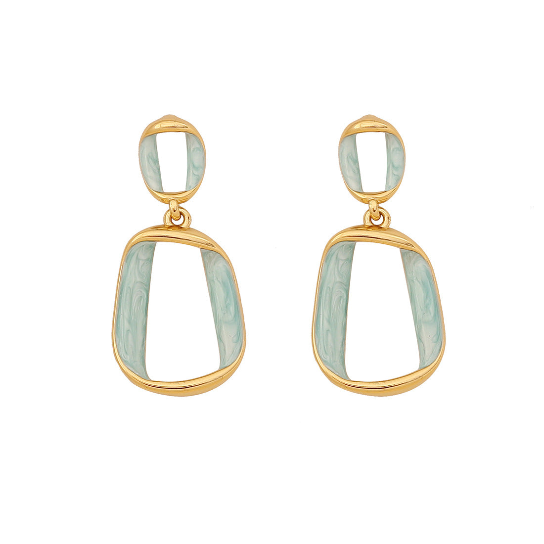 Orecchini in Acciaio Inossidabile Geometrici Minimalisti di Moda con Finitura Smaltata per Donna